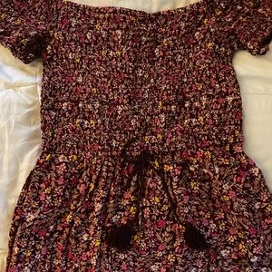 Floral, off the shoulder jumper